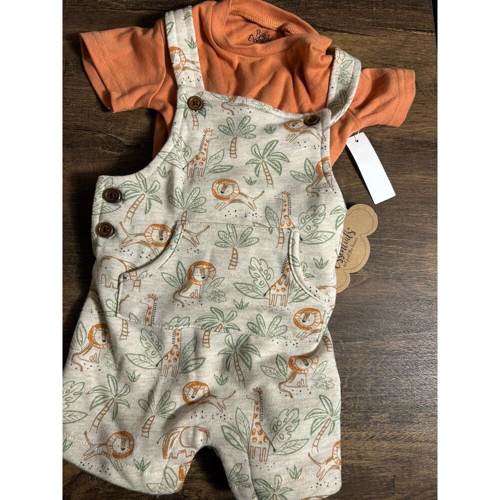 12 Month Baby Outfit Essentials Safari Animal Romper Giraffe Lion Infant NWT